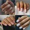 Unhas Postiças Transfronteiriças Feitas à Mão, Unhas de Manicure Curtas de Cor Pura Feitas à Mão, Coleção de Unhas Postiças Retangulares de Alta Qualidade