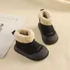 Botas de nieve para niños, botas cálidas de algodón con forro polar de invierno, zapatos unisex para niños pequeños, suela suave, antideslizantes, botines, botines de algodón para bebé