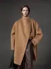 Diseño de cuello alto de alta gama abrigo de lana de doble cara retro abrigo de lana otoño e invierno largo nuevo hombre pequeño