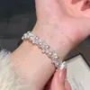 Pulsera de Perla con Circonita Microincrustada Estilo Francés para Mujer, Moderna y Elegante, Sensación de Alta Gama, Joyería Personalizada Exquisita de Nicho al por Mayor