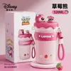 Botella de agua térmica de Disney, vaso con popote de gran capacidad, diseño elegante para niñas, adecuado para que lo usen niños y estudiantes en la escuela