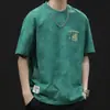 Camiseta de manga corta transfronteriza de peso pesado para hombre, corte holgado, talla grande, marca de moda, nuevo estilo verano 2026, ropa de algodón puro para hombre