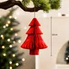 Adorno Creativo de Mini Árbol de Navidad de Panal Plegado de Origami para Decoración de Escena Navideña Colgante