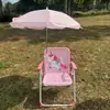 Asiento Taburete Fotografía Bebé Nuevo Exterior Niños con Sombrilla Silla Playa Dibujos Animados Estilo Bebé Ins Sombrilla Costa Marina