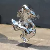 Grandes Artesanato em Aço Inoxidável Ornamentos de Paisagem Escultura de Praça de Campus ao Ar Livre Escultura de Anel Lunar em Aço Inoxidável