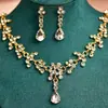 Pendientes de Corona de Novia Europeos y Americanos Transfronterizos Set de Dos Piezas Collar Accesorios para Vestido de Novia Set de Corona de Pedrería de Lujo