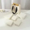 Caixa de Joias Minimalista Estilo Coreano Branco Creme Estilo Ins Caixa de Presente para Acessórios Pode Ser Combinada com Bolsa Caixa de Exibição de Joias para E-commerce