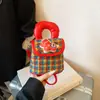 Bolso de Mano de Cuadros Rojos de Año Nuevo con Ponis para Mujer, Mini Moderno y Elegante Versátil Festivo para Niños Monedero Bolso Accesorio de Moda