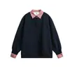 Jia Yi Ku Roupas Masculinas 2025 Novo Estilo Coreano Old Money Cleanfit Simples Camisa com Gola para o Dia a Dia Moletom Falso de Duas Peças