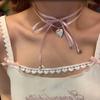 Collar Cinturón de Amor Cinta Rosa Verano gargantilla Cadena para el Cuello Apilada para Usar Decoración Nicho Lujo Ligero Cadena Clavicular