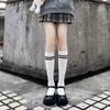 Meias estilo japonês estilo faculdade barras paralelas micro-pressão panturrilha fina comprimento médio para crianças primavera outono e verão finas estilo faculdade ins