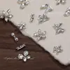 Rinestones de Mariposa de Circonita para Uñas, Tamaños Grandes y Pequeños, Flor Transparente Estilo Hielo, Lazo Corbata, Rinestones para Decoración de Uñas DIY