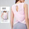 Camiseta sin mangas de Hilo de Bambú Fino de Secado Rápido Transpirable para Yoga para Mujer con Diseño de Espalda de Gota de Agua Top Deportivo de Fitness