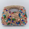 Bolso de mano de noche con diamantes incrustados, vidrio hueco, nuevo, transfronterizo, para fiesta, banquete, con cadena, de mano, con pedrería, bolso de mujer