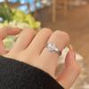 Anel Yaxi Niche Luxo Leve Prata de Lei S925 Zircônia Ovo de Pombo Feminino Brilhante Alto Nível Camada Dupla Versátil