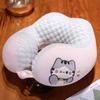 Almohada de Doble Joroba en Forma de U para Abrazar Gato Hielo Frijol Transpirable Fresca para Cuello Oficina Viaje Almohada para Siesta