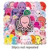 50 Stickers de Grafiti de Pulpo de Dibujos Animados para Cuaderno Moda Cuenta de Mano Scooter Equipaje Refrigerador Pegatinas Decorativas