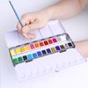 Conjunto de Tinta Aquarela Sólida de 24 Cores Mini Caixa de Lata Portátil para Alunos do Ensino Fundamental e Médio Iniciantes Pintura e Mistura em Aquarela