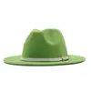 Sombrero de Sol para Exteriores Clásico Fieltro Fedora Ala Ancha Moda Sombrero Jazz con Hebilla de Cinturón