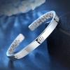 Pulsera de Plata de Moda con Flor de Trébol de Cuatro Hojas, Pulsera Lisa de Trébol de la Suerte, Joyería Pulsera Simple Abierta, Venta al por Mayor