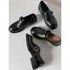 Mocassins Macios de Pele de Ovelha Estilo College para Mulheres, Emagrecedores e Elegantes, Versáteis Retrô Britânico Couro Genuíno Salto Grosso Sapatos de Salto Único