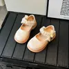Zapatos de Cuero para Niñas Suela Suave Zapatos de Princesa Estilo Primavera/Otoño 2026 Zapato Individual Infantil con Lazo de Perla Zapatos para Actuaciones Escolares de Estudiantes