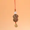 Colgante de madera tallada con diseño de nube auspiciosa y que cumple deseos, adorno de cadena para teléfono de madera estilo chino