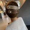 Outono e Inverno Pérola peludo hairpin fêmea cabeça updo cabelo clipe temperamento pelúcia hairpin duckbill clip cocar