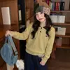 Conjunto de primavera y otoño para niñas, nuevo estilo de moda, moderno conjunto de dos piezas de suéter y tejido para niñas mayores, pantalones holgados y casuales