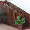 Fabricante de Guangzhou Escaleras Interiores Personalizadas de Madera Maciza con Pasamanos, Escaleras de Troncos de Lujo Americano para Loft de Villa Pintada