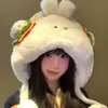 Gorro Pom-Pom de Peluche Oso de Peluche para Mujer, Gorro Cálido de Invierno a Prueba de Viento con Protección para los Oídos, Gorro Lei Feng, Gorro Engrosado con Forro de Felpa para Clima Frío