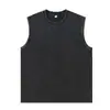 Exclusivo para ventas transfronterizas: 230g lavado desgastado cuello redondo sin mangas verano nuevo casual versátil moda corte holgado