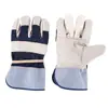 En stock guantes anti-quemaduras suaves de cuero de vaca para soldador, cortos, de invierno, protección laboral, guantes gruesos protectores