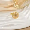Anillo Giratorio de Nicho Personalizado para Mujer con Circonita Microincrustada, Elegante y Fresco, Sensación de Alta Gama, Joyería Versátil de Anillo Redondo con Diamantes Completos