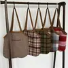 25 Anos Outono e Inverno Nova Cor Retrô Sacola de Listras Moda Grande Capacidade Bolsa Tote Estudante para Aula Bolsa de Ombro Versátil para o Dia a Dia