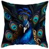 Venta caliente transfronteriza temu funda de almohada elegante con diseño de pavo real sala de estar sofá dormitorio lino transpirable funda de cojín al por mayor