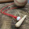 Bate de Béisbol de Madera Creativo de Venta Caliente Transfronteriza, Collar con Cordón de Béisbol Ajustable, Regalo de Coordinación para Eventos Deportivos