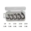 Set de anzuelos crank Fábrica de aparejos de pesca Venta al por mayor Set de anzuelos crank de panza ancha Señuelo Anzuelo para gusanos blandos Caja de cinco compartimentos Pez