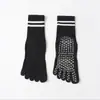 Meias de Yoga Personalizadas de Cinco Dedos, Meias Esportivas Profissionais para Mulheres, Meias Antiderrapantes de Cano Médio, Meias de Algodão Respiráveis Absorventes de Suor para Corrida e Caminhada