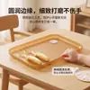 Plato rectangular para la cena de niños, PP con iones de plata antibacterianos, liso y antideslizante, fácil de limpiar, charola para comer de bebé, fácil de manejar