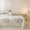 Modelo nuevo 2026 sábana de cama de algodón grueso pieza única 100% algodón puro funda de almohada de lino engrosada juego de tres piezas tapete de enfriamiento de verano