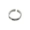 Misma Joyería de Plata de Blogger Ins Coreano Plata de Ley S925 Anillo Brillante con Graffiti del Clima Anillo Versátil de Gama Alta