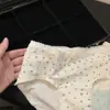 Panty de Verano para Mujer 10A Delgado de Algodón Puro Estilo Japonés Retro Clase A con Adorno de Encaje a Media Cintura