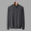 Nuevo Suéter de Punto Grueso de Cachemira 100% para Hombre, Otoño e Invierno, Cuello Alto, Cardigan Casual de Doble Cara, Suéter Cálido
