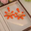 Brincos de Flor Tecidos à Mão Estilo Boêmio, Estilo Festa de Ráfia, Brincos de Pétalas Únicos e Coloridos