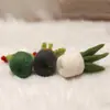 Estilo Ins Feltro de Lã Fofo Cacto 3D Pequeno em Vaso Ornamento de Planta Verde Acessório de Chaveiro de Feltro de Lã