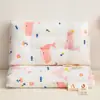 Almohada infantil de gasa de doble capa 100% algodón, almohada para siesta de jardín de infantes, almohada de dibujos animados cómoda para bebé, almohada para el hogar lavable a máquina