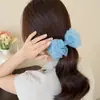 Presilha Vertical Xadrez Estilo Menina Coreana com Material de Organza Translúcido, Design Tridimensional Fofo, Acessório de Cabelo Versátil para Mulheres