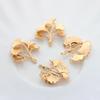 Cor Banhada a Cobre Contenção Ouro Acessórios Folha de Ginkgo Ramo de Flor Pingente Pingente DIY Nupcial Hanfu Borla Acessórios de Joias Antigas
