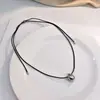 Collar Minimalista Coreano con Colgante de Gota de Agua y Cordón Ajustable, Gargantilla Simple y Versátil, Colgante de Diseño Único de Nicho para Mujeres